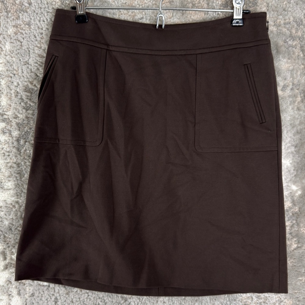 Talbots Petites Size 4p Career Casual Stretch Side Zip Skirt Brown N/A Women